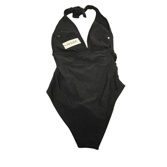 Aimage Black Size Small One Piece Halter Bathing Suit Swimsuit NWT - Picture 2 of 6